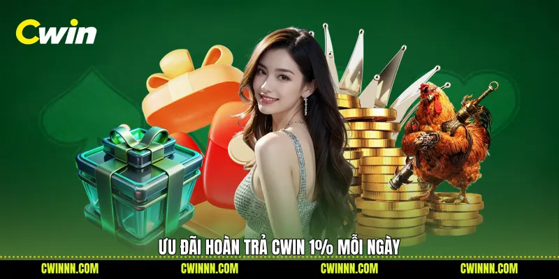 Ưu đãi hoàn trả Cwin 1% mỗi ngày Ưu đãi hoàn trả Cwin 1% mỗi ngày